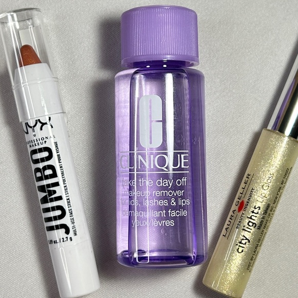 NYX Jumbo Stick, Clinique Makeup Remover, & Laura Geller Lip Gloss 3 pc Set - Picture 10 of 11